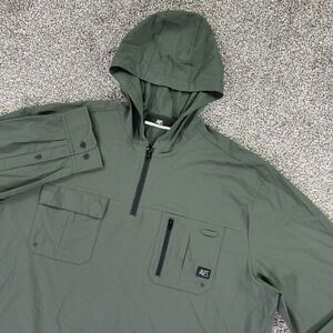 Aves Dot Air Hoodie Mens 3XL Green Lightweight Front Pockets Quarter Zip Closure